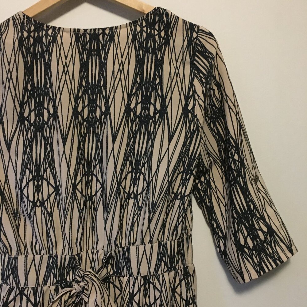 Presley Skye Retro 70s Geometric Tesseract Wrap Dress Tie Back Small - Picture 6 of 15